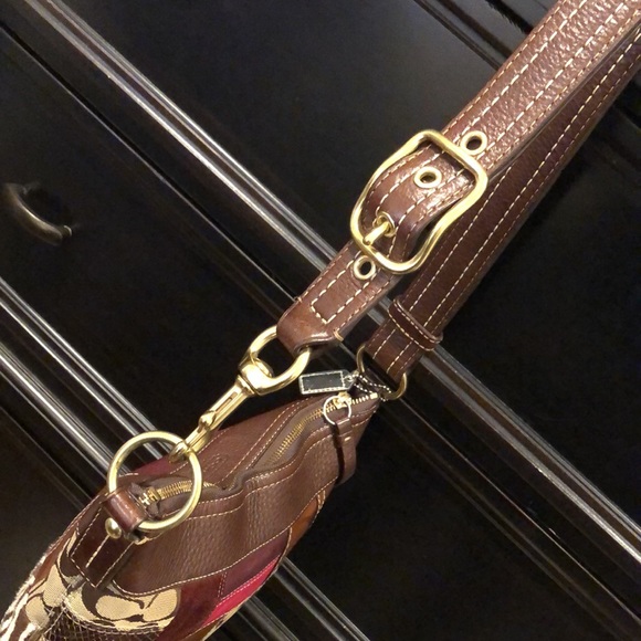 COACH Patchwork Madras Crossbody Shoulder Bag Adjustable Strap Vintage Duffle - Picture 9 of 17